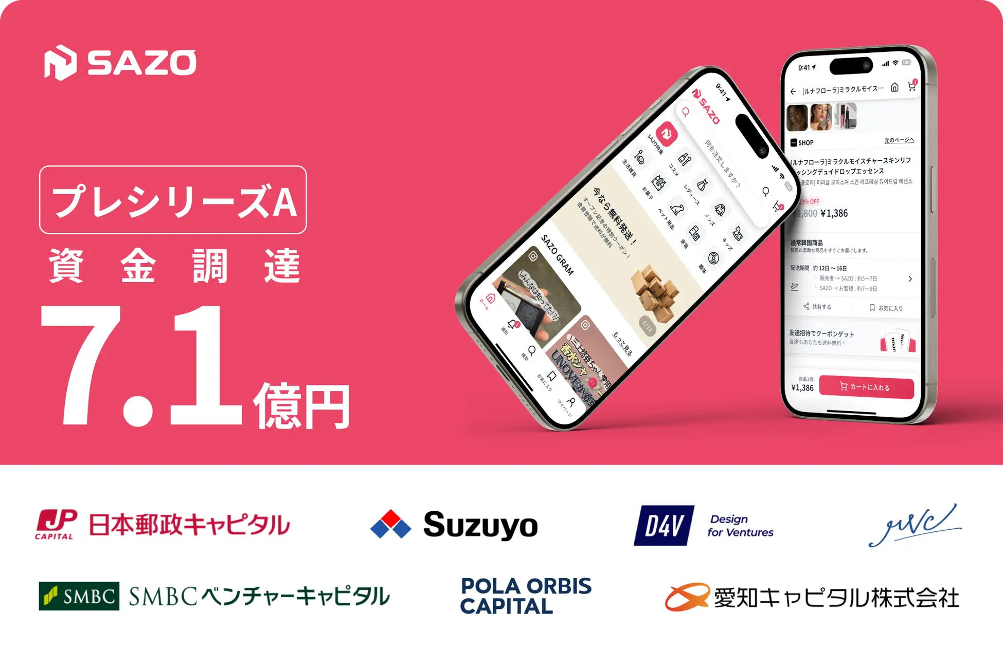 Pre-Series A round of financing totaling 710 million yen was raised!